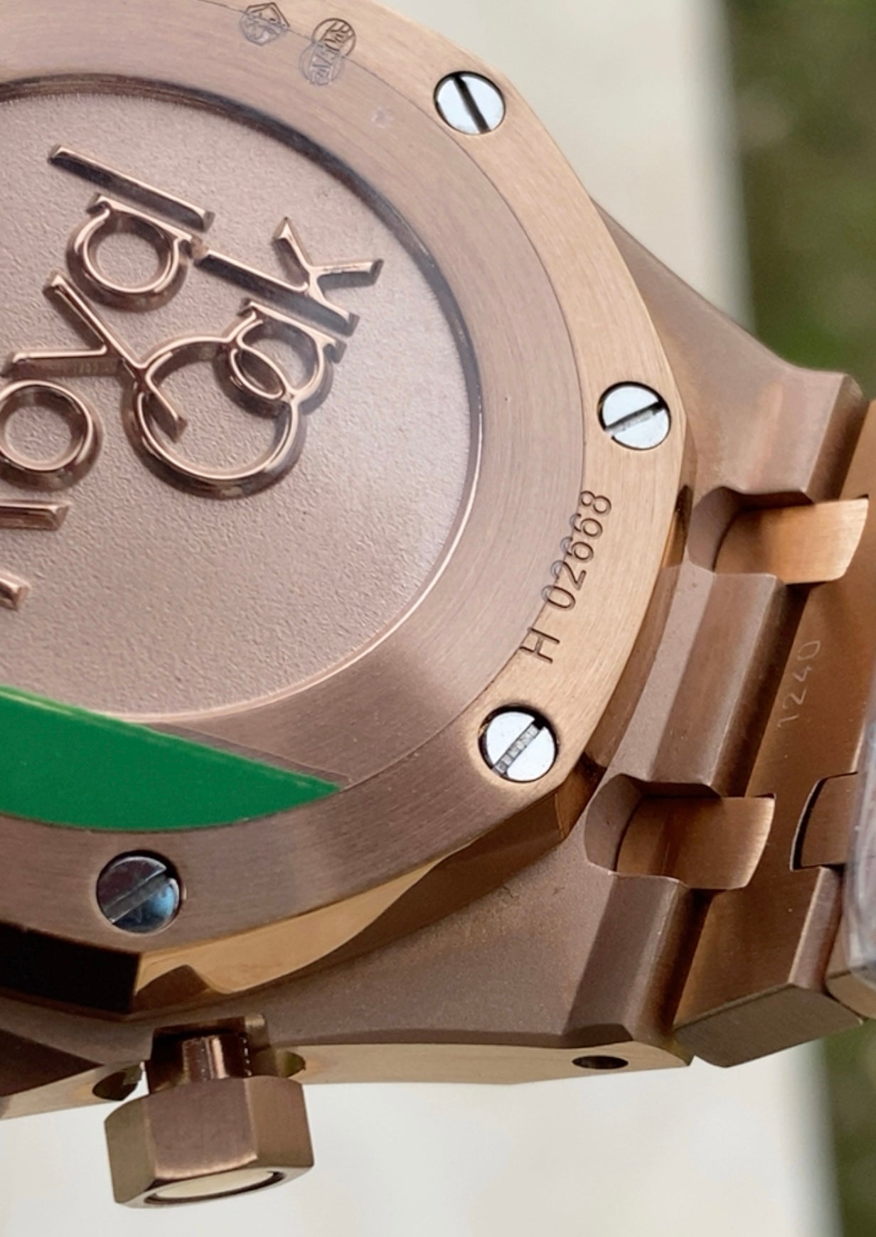AP Chronograph- اي بي كلين روز جولد طبق الاصل تعقيدة الماكينة كرونو مطابقة للاصلية