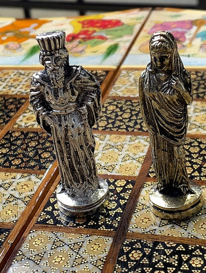 تحفة فنية صناعة يدوية - طاولي و شطرنج رسمة واحدة فقط يعني الحبة الوحيدة في العراق - احجار الطاولي و الشطرنج صناعة يدوي  بادق التفاصيل