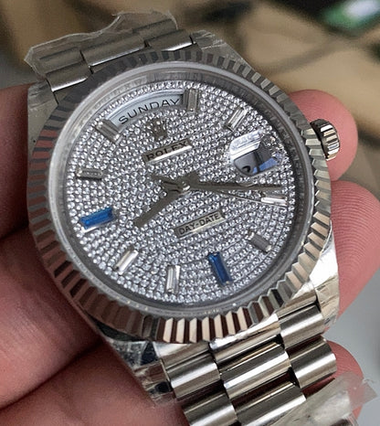 Rolex DayDate Pave Dial - كلين ماكينة طبق الاصل و رقم تسلسلي
