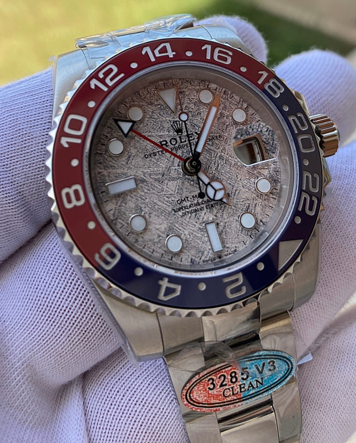 رولكس جي ام تي ببسي اصدار خاص مينا ماربل - كلين طبق الاصل ماكينة سويسري - قطعة نادرة