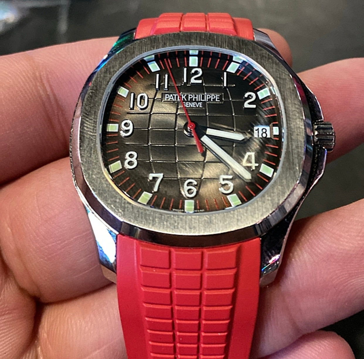 باتيك فيليب تكوا نوت ستراب احمر طبق الأصل (صور حقيقية دون تعديل)