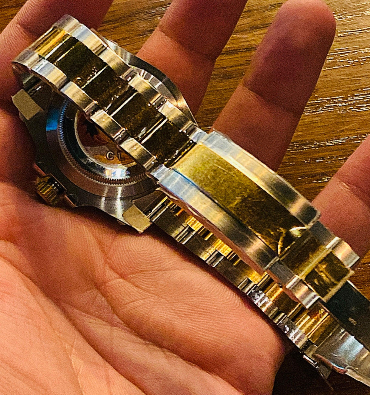 رولكس سابمارينر تو تون جولد كلين طبق الأصل - ماكينة سويسري - هذه صور الساعة الحقيقية