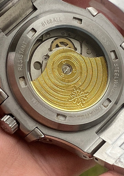 40.5 mm باتيك فيليب نوتلس كرونوجراف مينا ابيض  -   -كلين