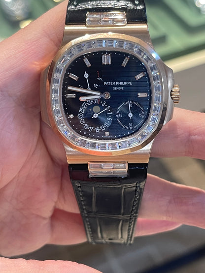 باتيك فيليب 5712 كلين طبق الأصل لا تميز عن الأصلية- ستراب اسود