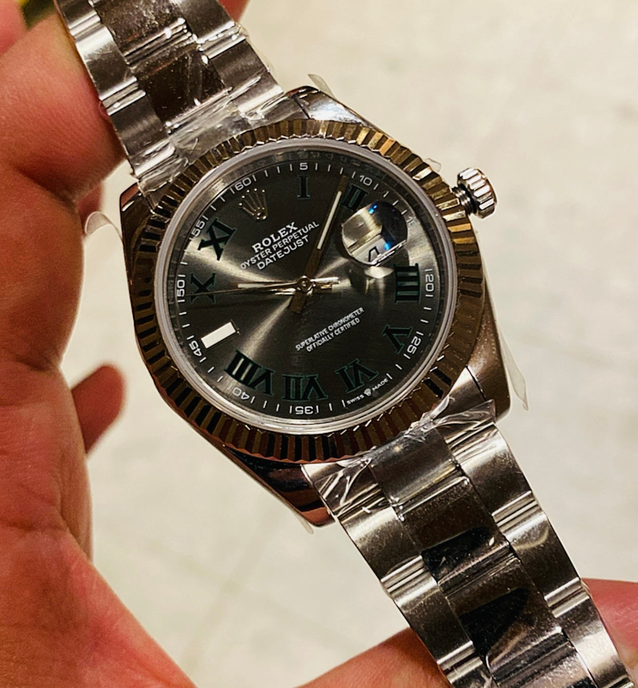 ROLEX DATEJUST WIMBLEDON كلين ماكينة سويسري