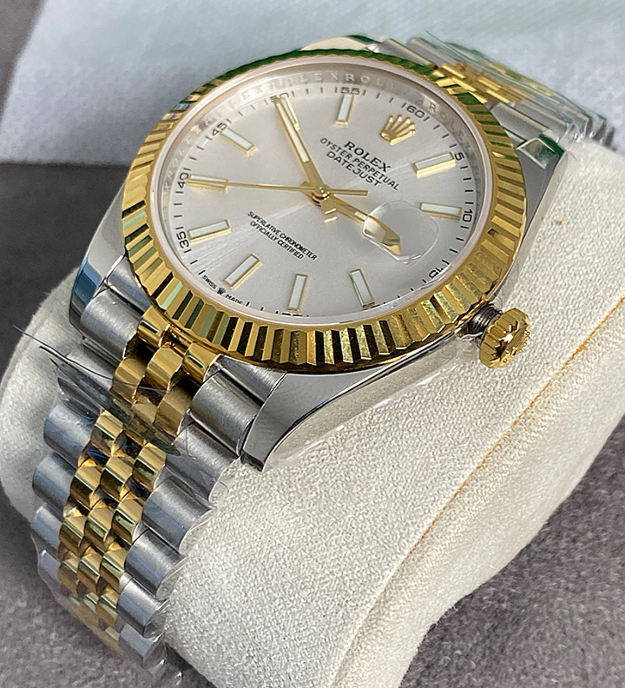 روليكس دايت جست كلين تطابق مع الأصلية- تو تون طلاء ذهب ١٨ مكينة اوتوماتك تصميم سويسري