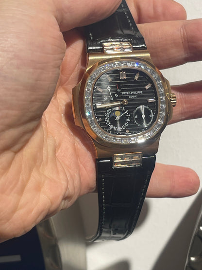 باتيك فيليب 5712 كلين طبق الأصل لا تميز عن الأصلية- ستراب اسود