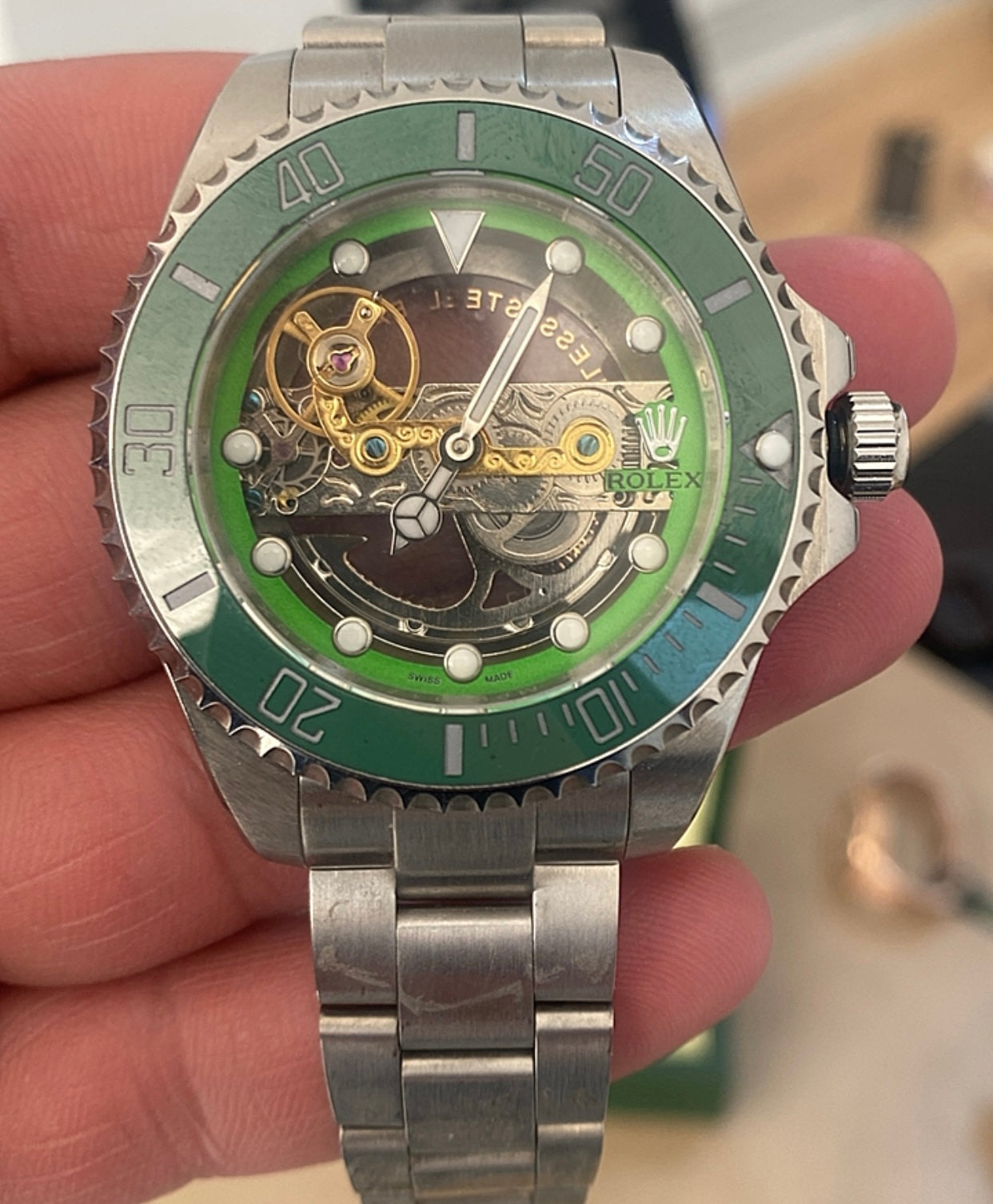 41 mm رولكس سكيلتون سابمارينر أخضر - قطعة واحدة فقط