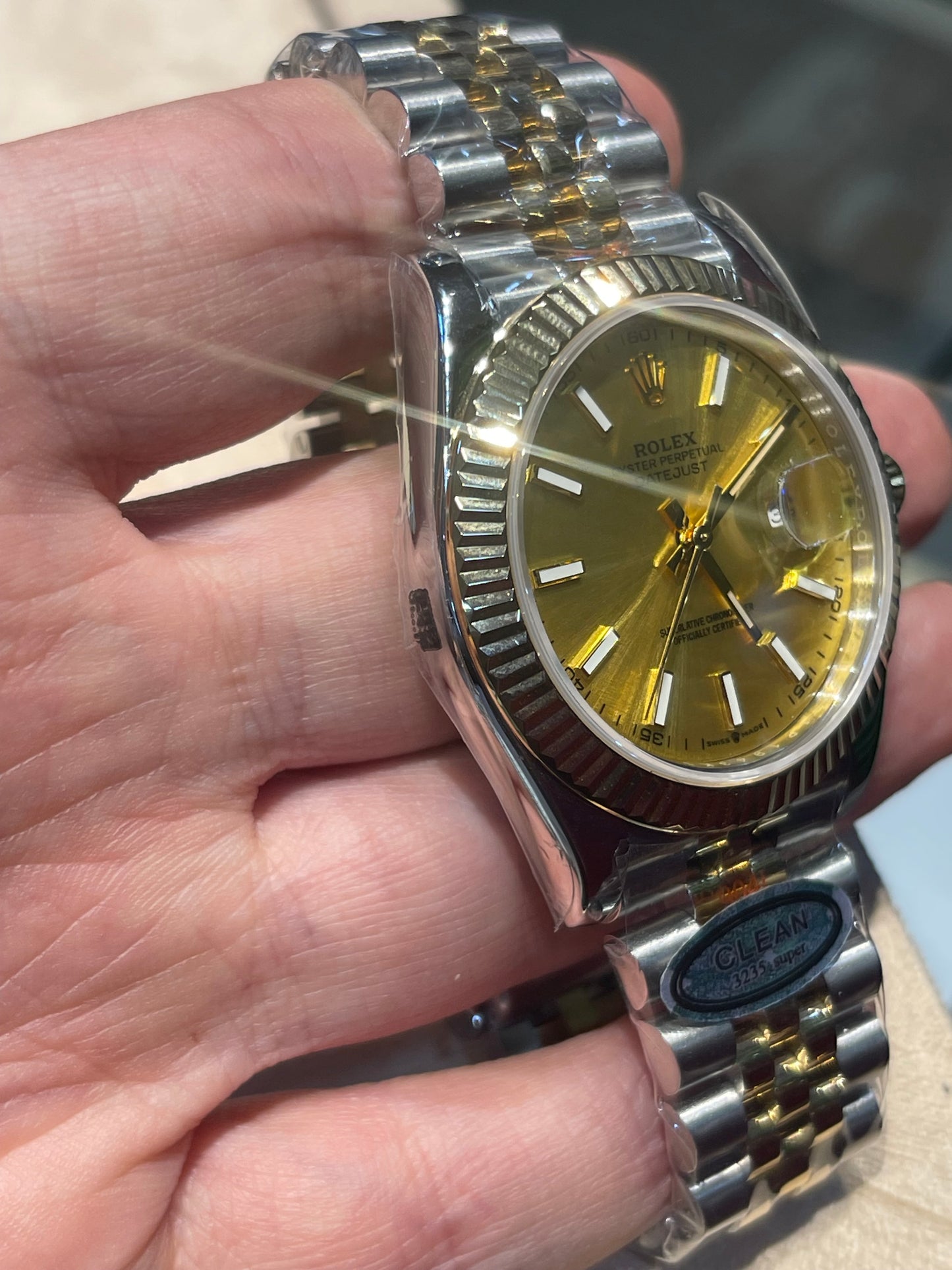 رولكس دايت جست مينا جولد سير جويلي تو تون كلين طبق الأصل