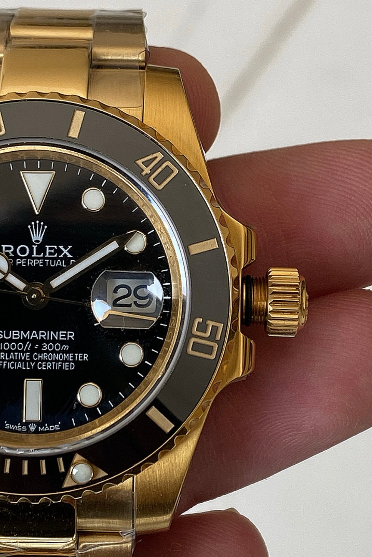 رولكس سابمارينر فول جولد - ذهب ١٨ طلاء - ماكينة سويسري بيزل سيراميك كلين طبق الأصل