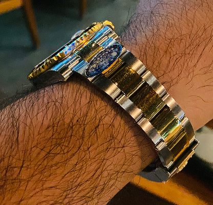 رولكس سابمارينر تو تون جولد كلين طبق الأصل - ماكينة سويسري - هذه صور الساعة الحقيقية