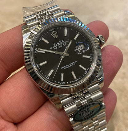 رولكس دايت جست مينا اسود ستراب جوبلي - كلين طبق الأصل ماكينة سويسري