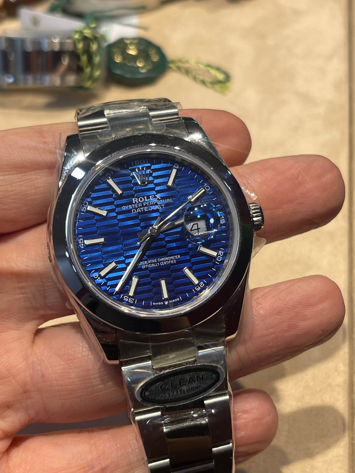 رولكس دايت جست سير اويستر مينا ازرق كلين طبق الاصل