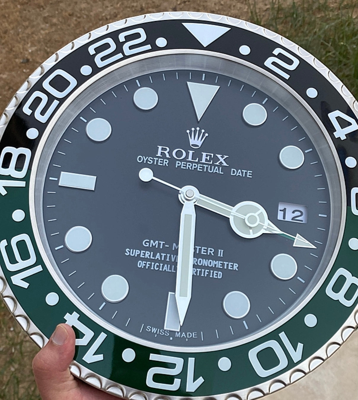 قسم رجال الاعمال - ساعة رولكس سبرايت للحائط - صناعة يدوية للمينا منفذ تاريخ و ارقام لومينوس مثّل ساعة اليد الاصلية