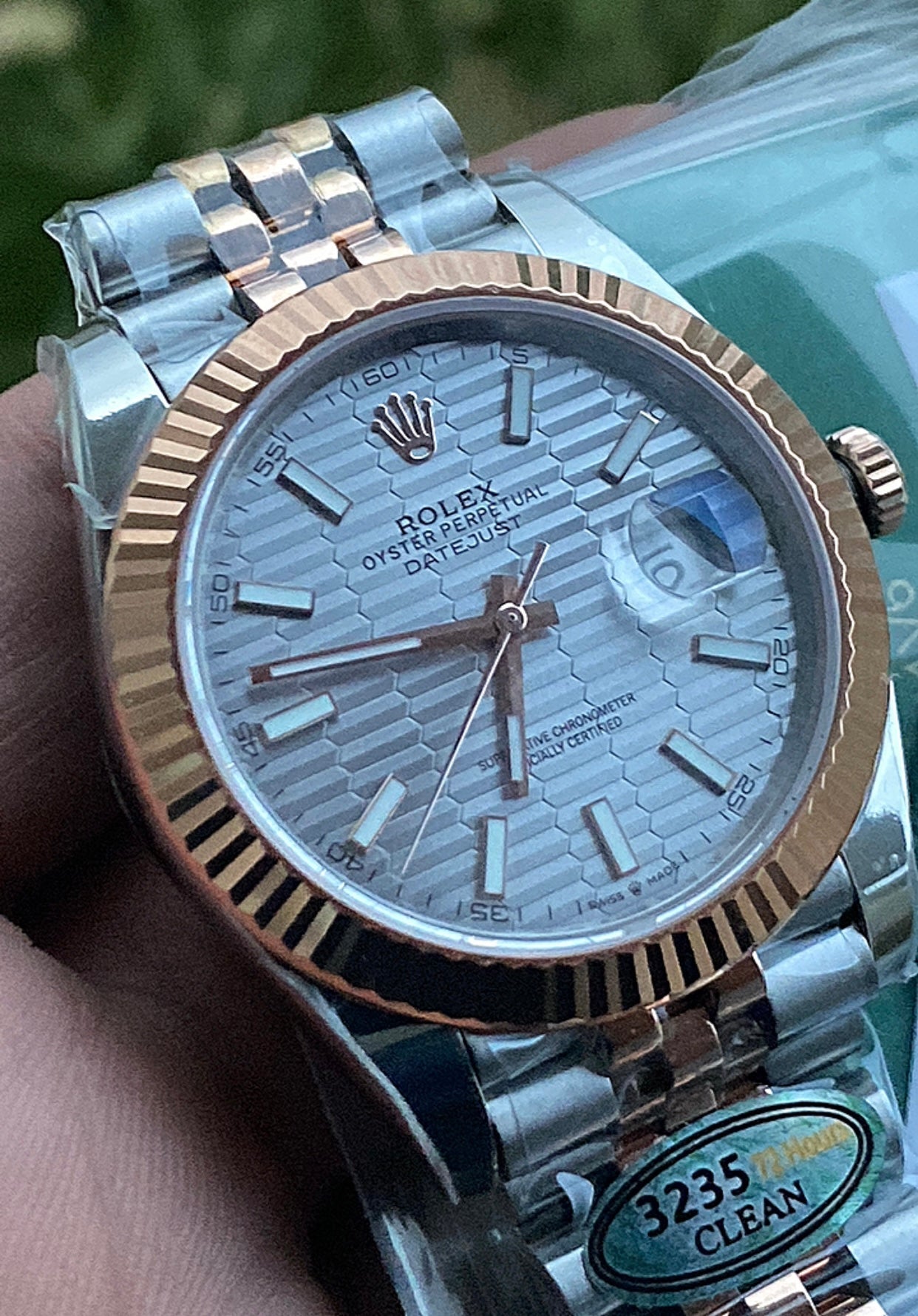 36 mm رولكس ديت جستستيل وذهب إيفروز بقرص ماربل