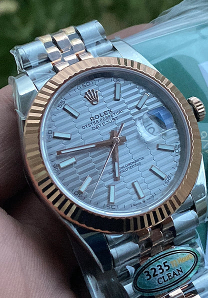 36 mm رولكس ديت جستستيل وذهب إيفروز بقرص ماربل