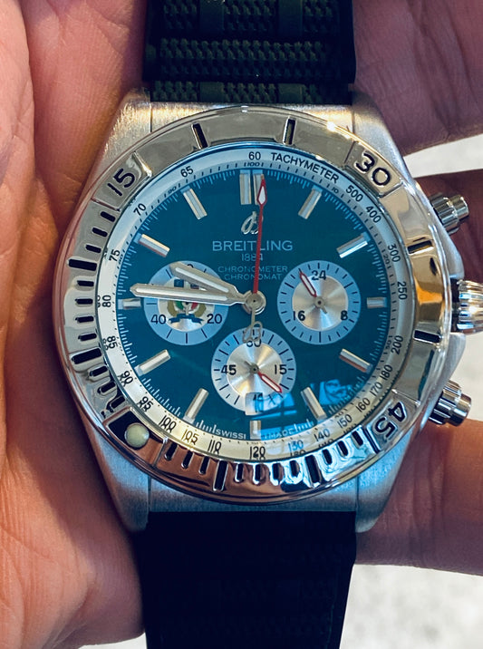 بريتلنج فضي و ازرق