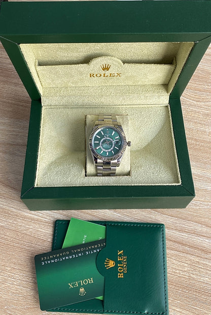 42 mm  رولكس سكاي دولر جرين ديل - الساعة كلون ١٠٠٪؜
