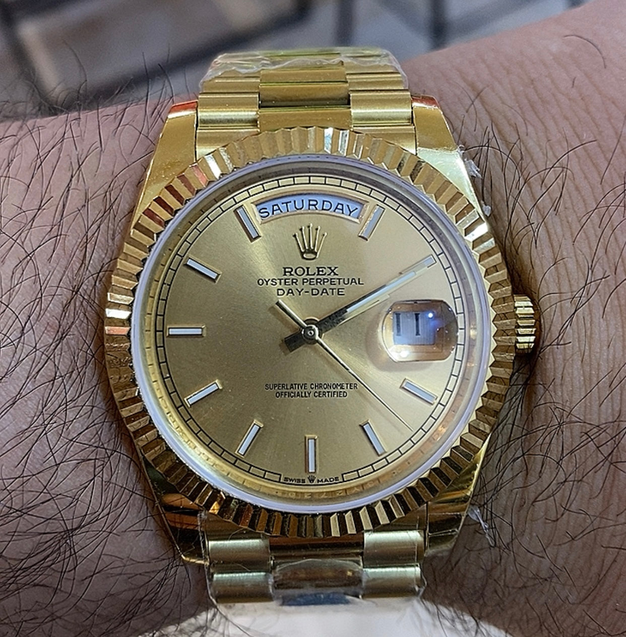 رولكس دايديت كلين فول يالو جولد - كلين طبق الأصل ماكينة سويسري  طلاء ذهب ١٨
