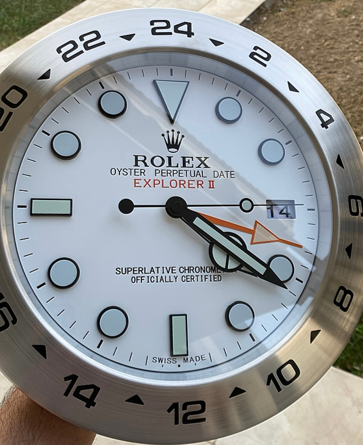 قسم رجال الاعمال - ساعة رولكس اكسبلورار للحائط - صناعة يدوية للمينا منفذ تاريخ و ارقام لومينوس مثّل ساعة اليد الاصلية