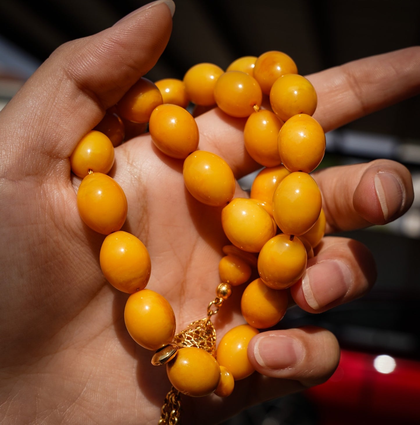 سبحة كهرب كبس ذهب 21