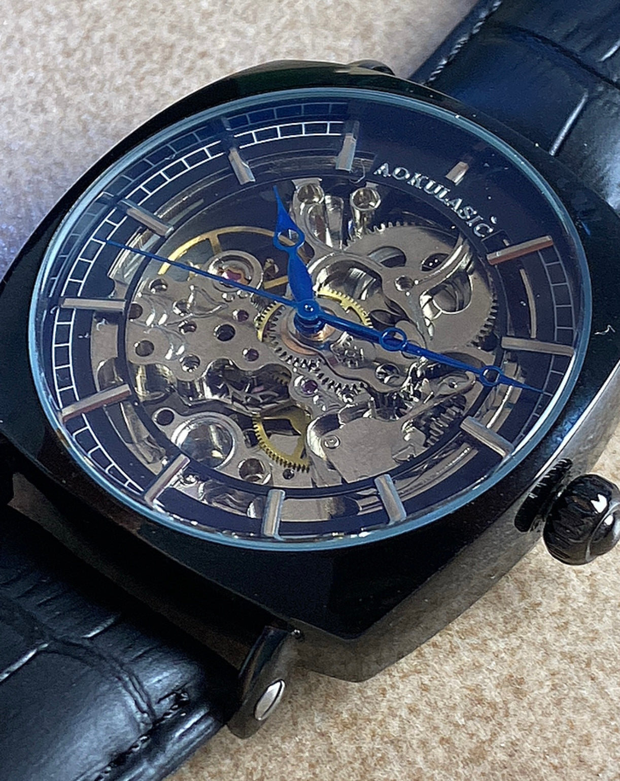 ساعة اكوالاسك ماكينة سويسرية اوتوماتك ويندنج - قطعتين ويا كارد الكفالة المختوم