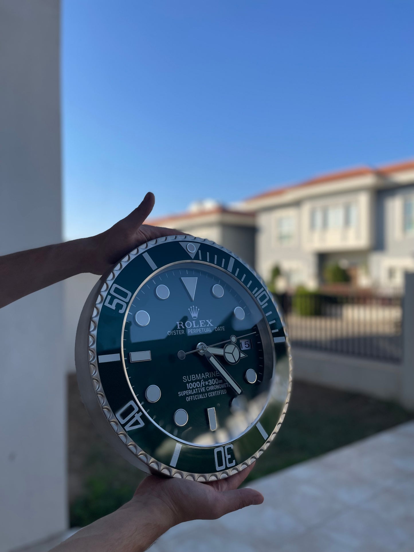 قسم رجال الاعمال - ساعة رولكس سابمارينار للحائط - صناعة يدوية للمينا منفذ تاريخ و ارقام لومينوس مثّل ساعة اليد الاصلية