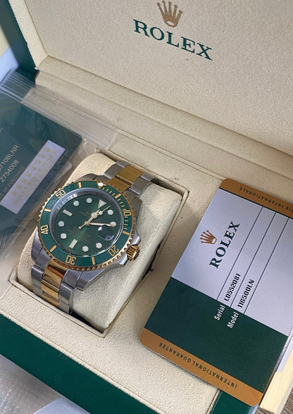 41 mm رولكس سابمارينر ستاربكس مينا اخضر + ستراب فضي و ذهبي- مستعمل بحالة الجديد