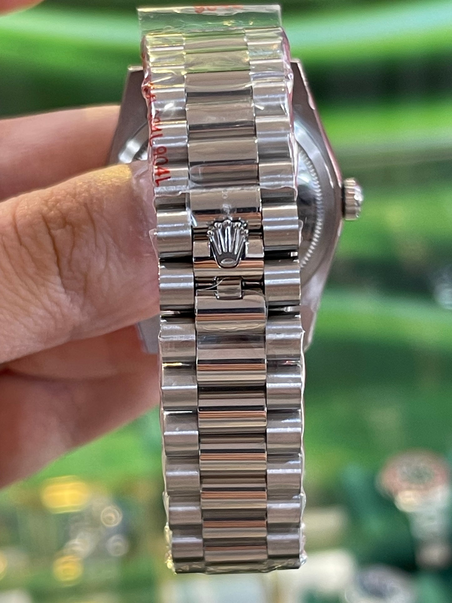 رولكس نسائي كلين طبق الأصل ارقام روماني مينا اخضر داي ديت سير بريزيدنشل