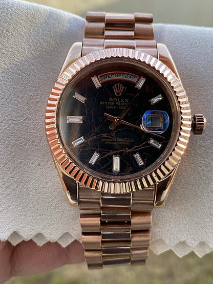 40 mm رولكس داي ديت روز جولد مينا ماربل شركليت - سوبر ماستر