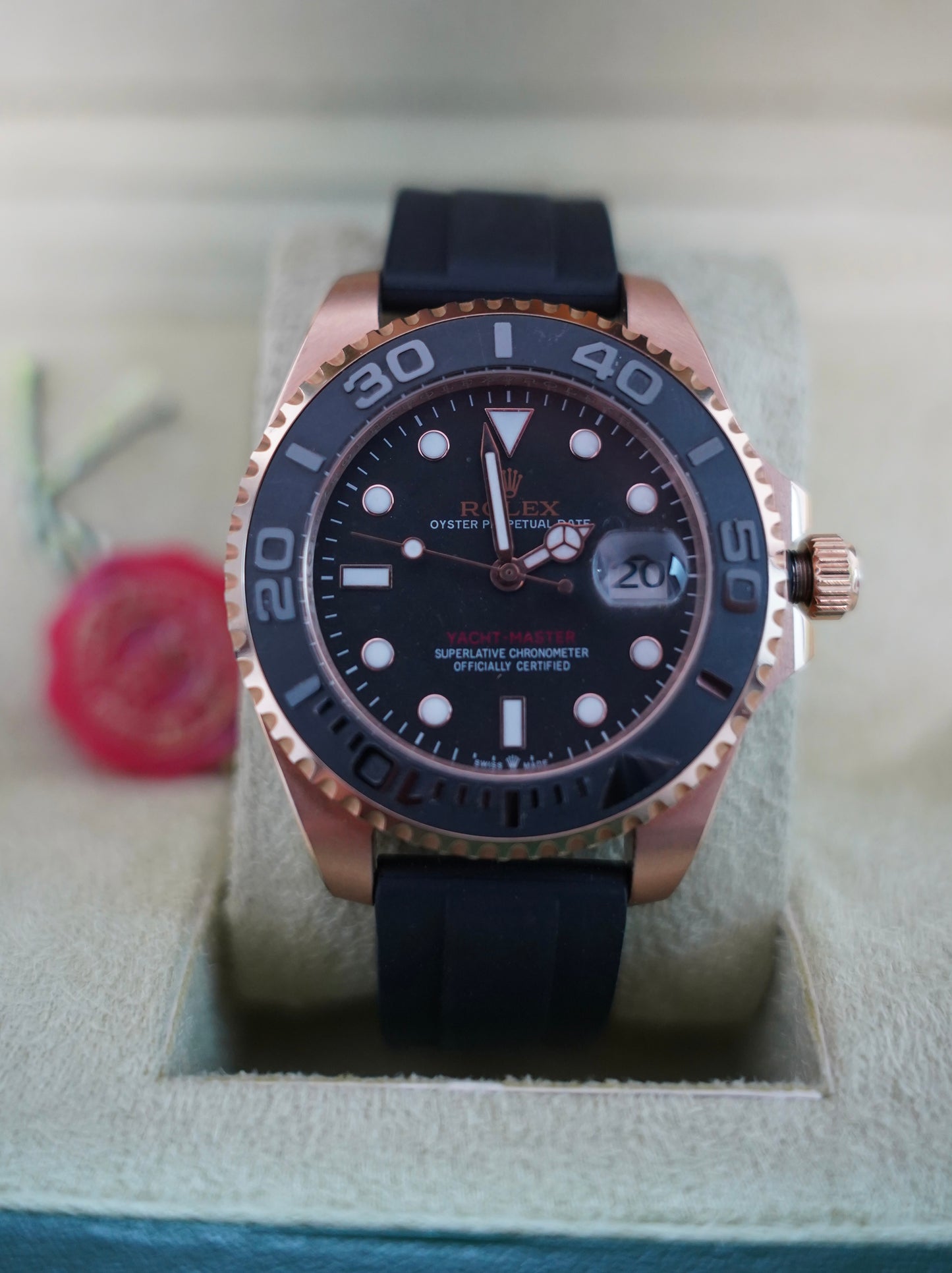 41 mm رولكس سابمارينر روزجولد رابر سوبر كواليتي