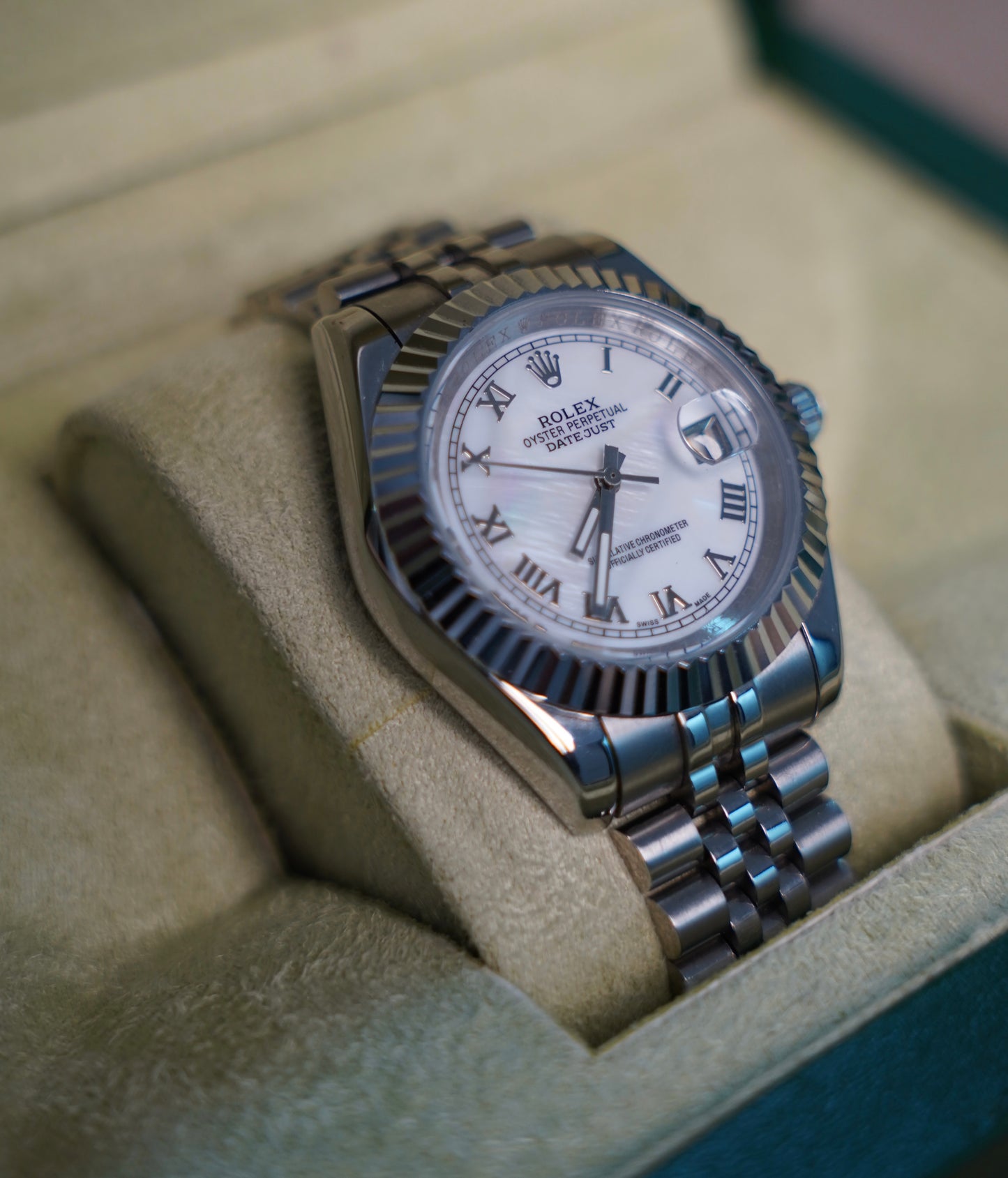 41 mm رولكس داي جست مينا صدف ابيض - الساعة نادرة متوفر قطعة واحدة كلين تايتل