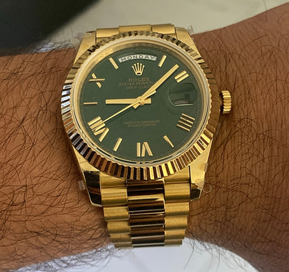 الصور حقيقية دون اي تعديل - رولكس داي ديت فول يالو جولد كلين ماكينة سويسري طبق الأصل لا تميز