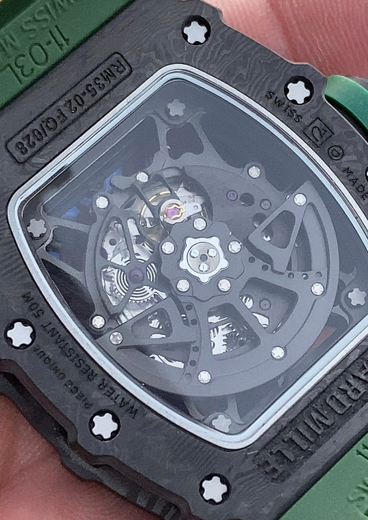 RM 35-02 RAFA - ريتشارد ميل اصدار ليميتد رافايل نادال لون ارمي (السعر بالاردني 550 دينار واصلة لعمان)