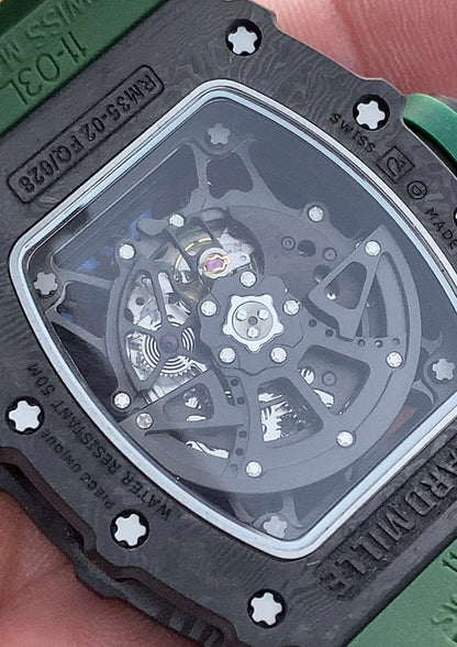 RM 35-02 RAFA - ريتشارد ميل اصدار ليميتد رافايل نادال لون ارمي (السعر بالاردني 550 دينار واصلة لعمان)