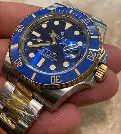 رولكس سابمارينر تو تون دايل و بيزيل ازرق - كلين طبق الاصل ماكينة سويسري
