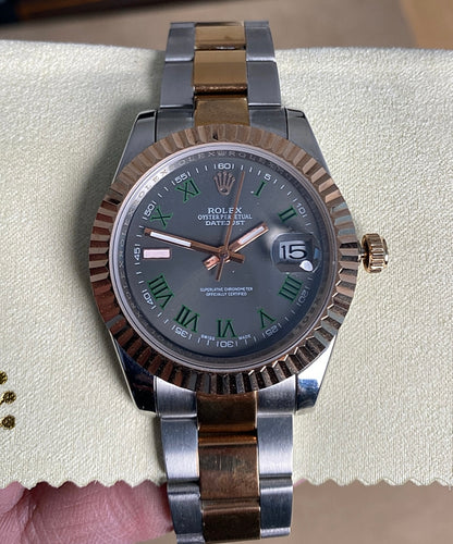 41 mm رولكس داي جست مستعملة اصدار نادر ويمبلدون روز جولد