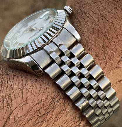 رولكس دايت جست نادرة جداً مينا صدف ارقام رومانية سير جوبلي - تطابق مع الاصلية جراند ماستر