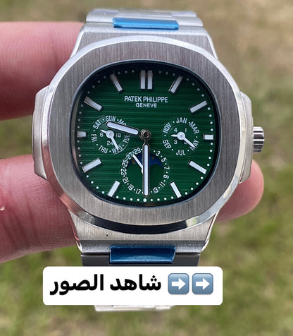 40.5 mm باتيك فيليب نوتلس كرونوجراف مينا ابيض  -   -كلين