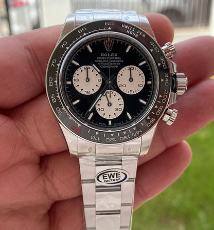 40 mm رولكس دايتونا مينا  أسود وعدادات بيضاء