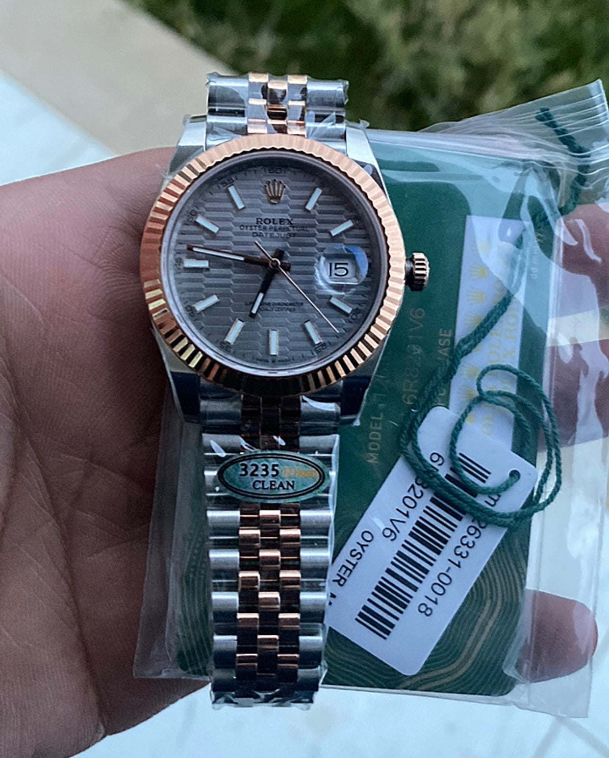 36 mm رولكس ديت جستستيل وذهب إيفروز بقرص ماربل