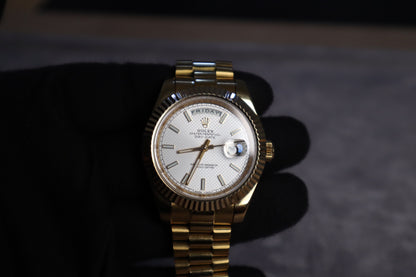 رولكس داي دايت جراند ماستر درجة اولى - ذهبي كامل مينا ابيض
