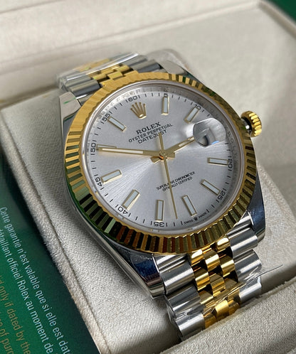 روليكس دايت جست كلين تطابق مع الأصلية- تو تون طلاء ذهب ١٨ مكينة اوتوماتك تصميم سويسري