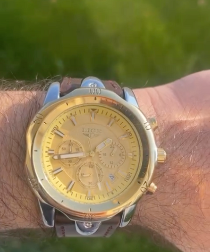 ساعة lige الاصدار الابيض والذهبي