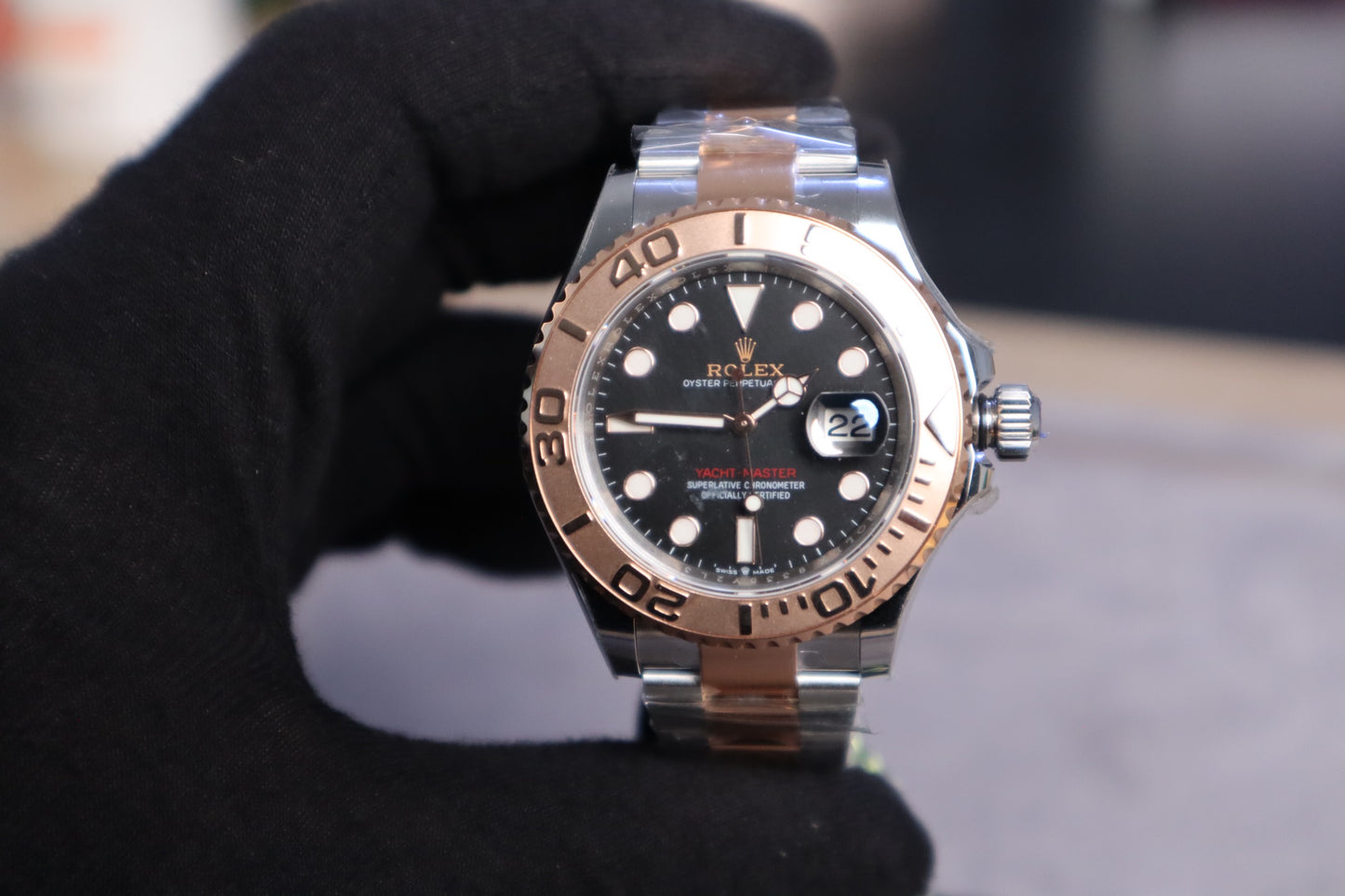 رولكس ياخت ماستر كلين طبق الأصل تو تون برونز ماكينة سويسري