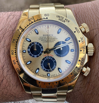 رولكس دايتونا يالو جولد - كلين طبق الاصل كوزمو جراف ماكينة حركة سويسري