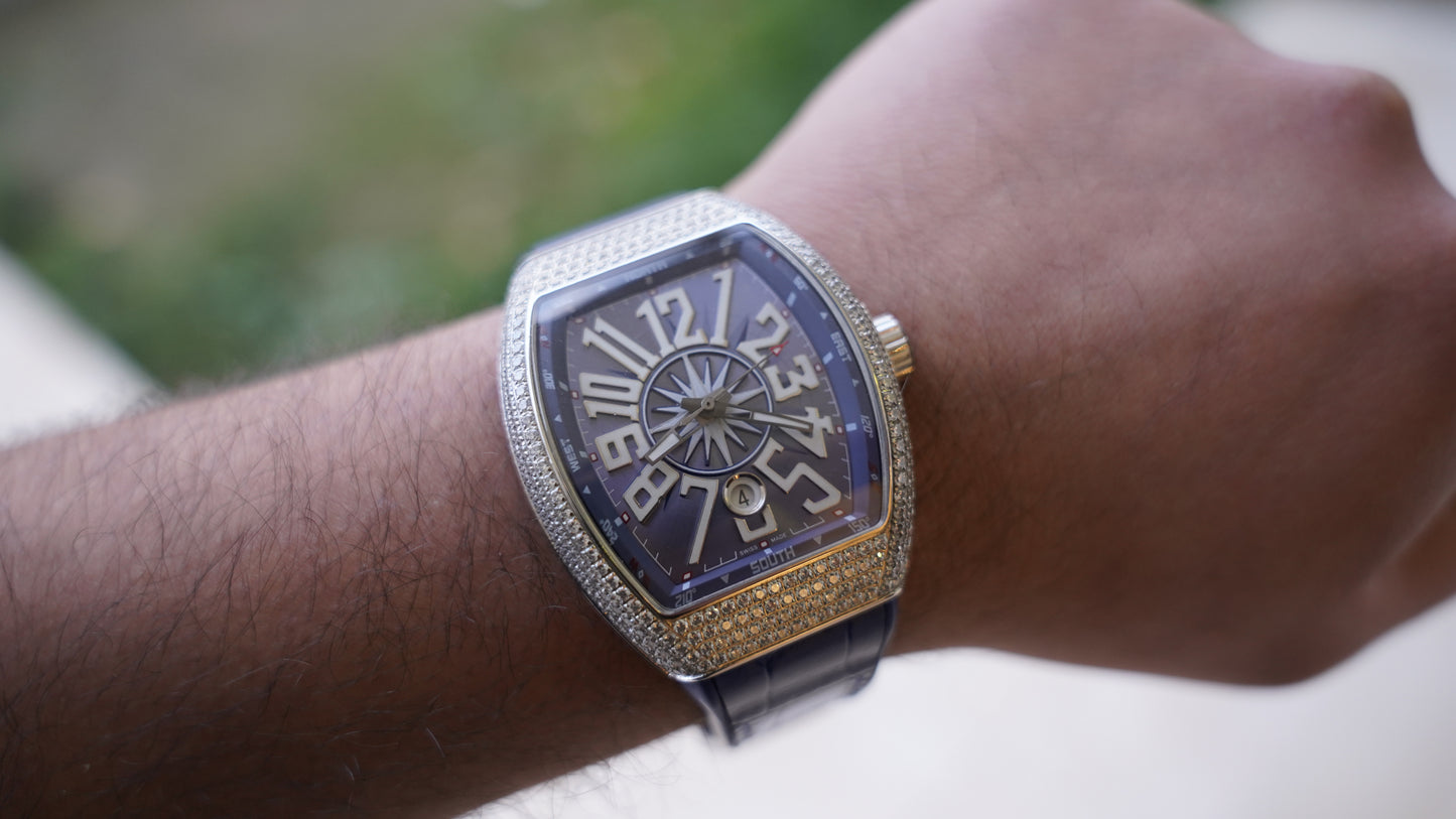 franck muller vanguard كلين طبق الأصلية لا تميز بنفس لمعة الالماس الاصلي احجار نقية