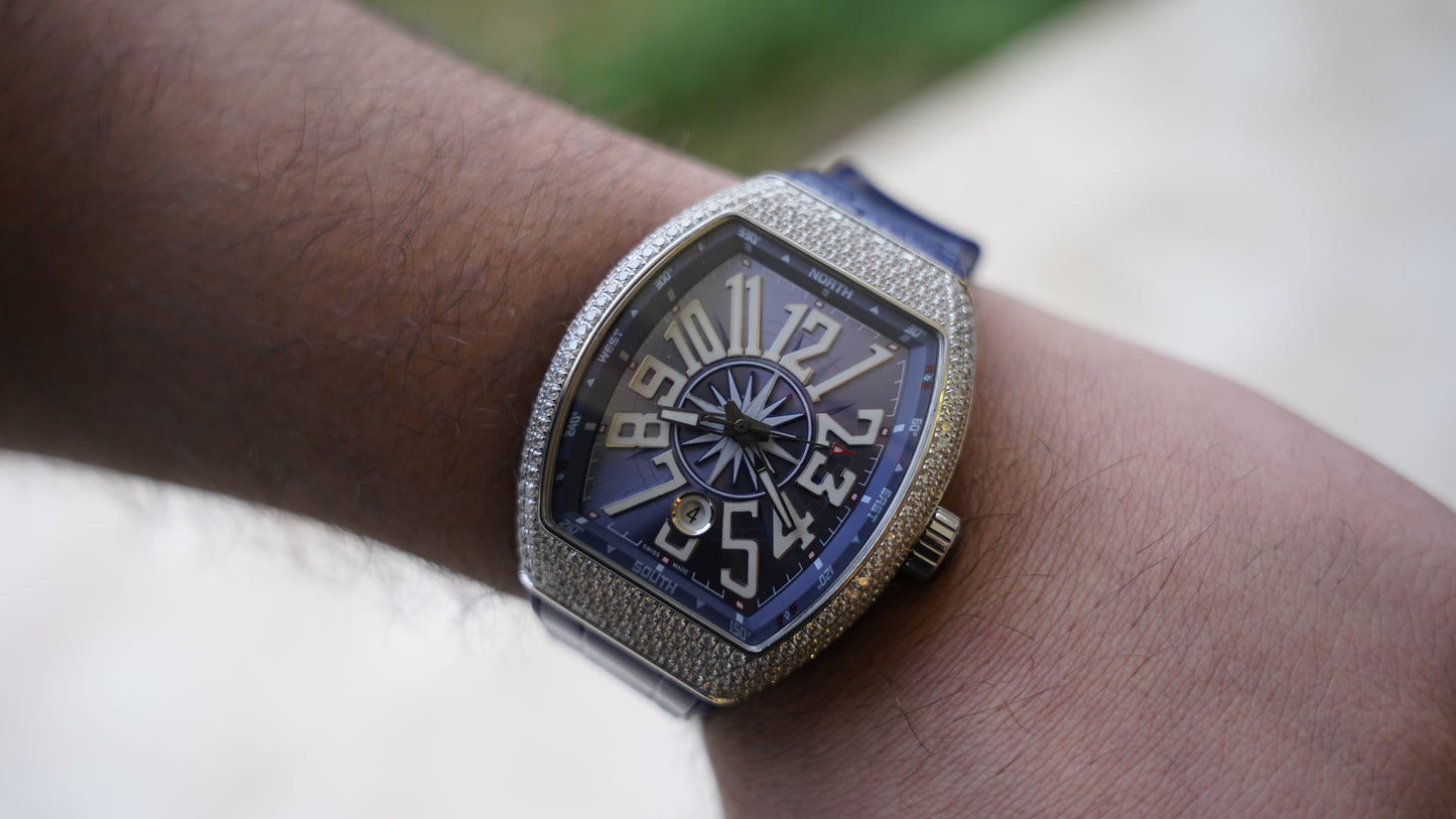 franck muller vanguard كلين طبق الأصلية لا تميز بنفس لمعة الالماس الاصلي احجار نقية