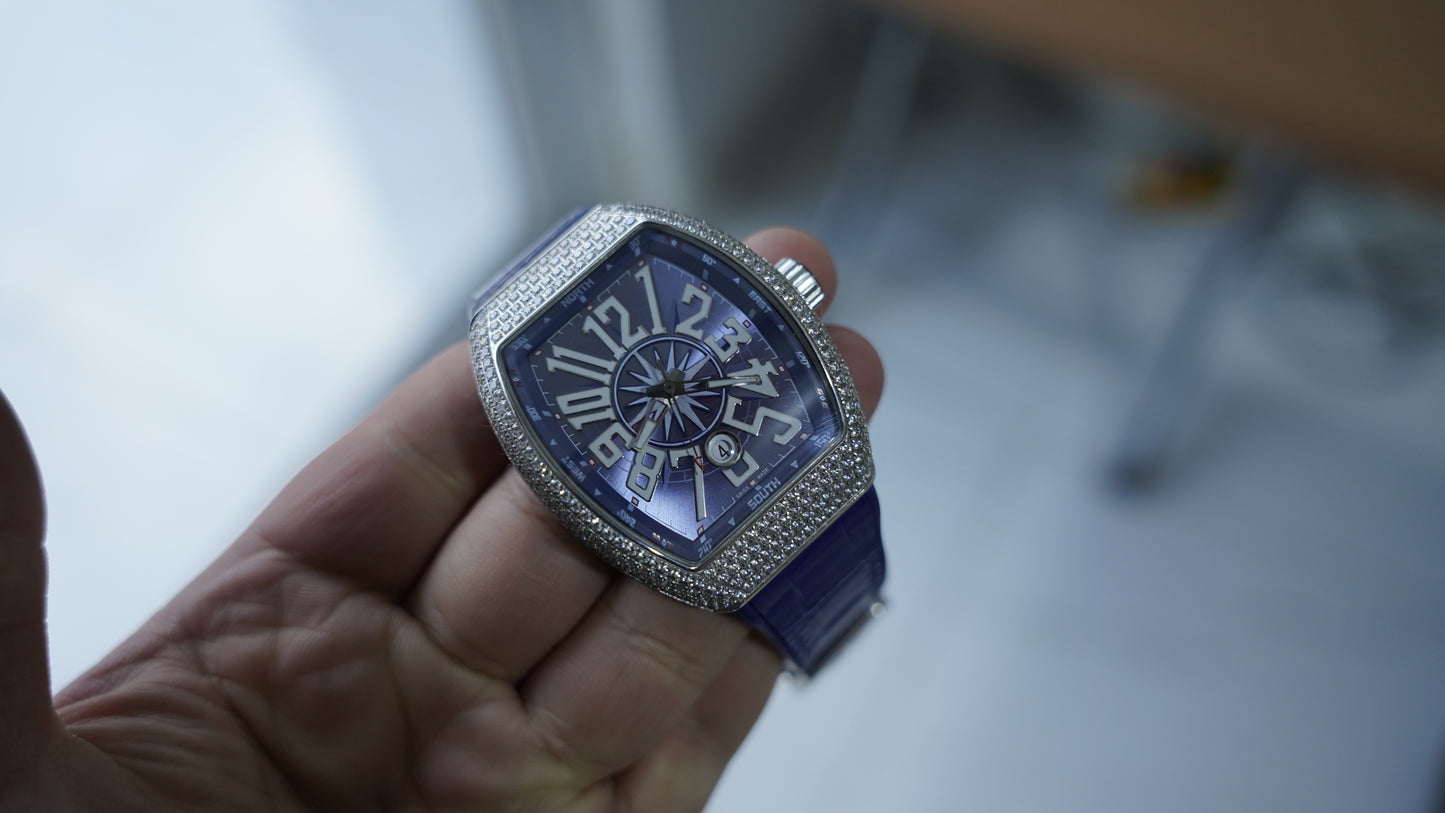 franck muller vanguard كلين طبق الأصلية لا تميز بنفس لمعة الالماس الاصلي احجار نقية