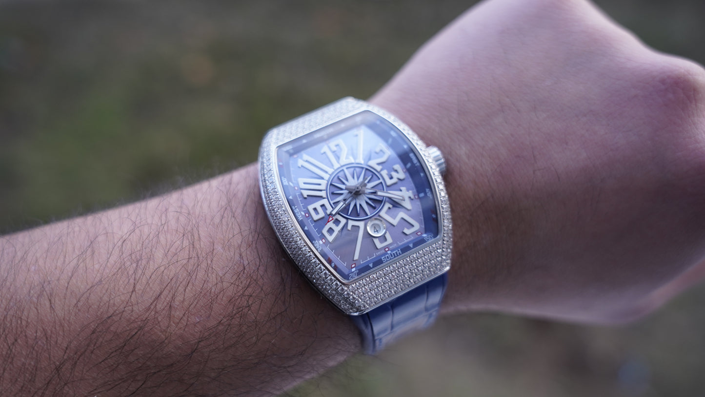 franck muller vanguard كلين طبق الأصلية لا تميز بنفس لمعة الالماس الاصلي احجار نقية